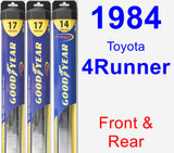 Front & Rear Wiper Blade Pack for 1984 Toyota 4Runner - Hybrid