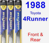 Front & Rear Wiper Blade Pack for 1988 Toyota 4Runner - Hybrid