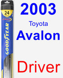 Driver Wiper Blade for 2003 Toyota Avalon - Hybrid