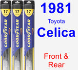 Front & Rear Wiper Blade Pack for 1981 Toyota Celica - Hybrid