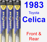 Front & Rear Wiper Blade Pack for 1983 Toyota Celica - Hybrid