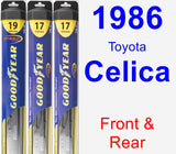 Front & Rear Wiper Blade Pack for 1986 Toyota Celica - Hybrid