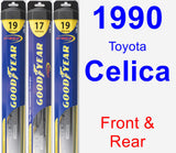 Front & Rear Wiper Blade Pack for 1990 Toyota Celica - Hybrid