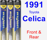 Front & Rear Wiper Blade Pack for 1991 Toyota Celica - Hybrid