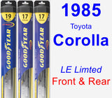 Front & Rear Wiper Blade Pack for 1985 Toyota Corolla - Hybrid