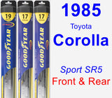 Front & Rear Wiper Blade Pack for 1985 Toyota Corolla - Hybrid