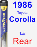 Rear Wiper Blade for 1986 Toyota Corolla - Hybrid