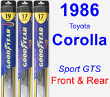 Front & Rear Wiper Blade Pack for 1986 Toyota Corolla - Hybrid