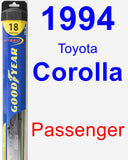 Passenger Wiper Blade for 1994 Toyota Corolla - Hybrid