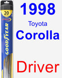 Driver Wiper Blade for 1998 Toyota Corolla - Hybrid