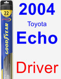 Driver Wiper Blade for 2004 Toyota Echo - Hybrid