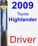 Driver Wiper Blade for 2009 Toyota Highlander - Hybrid