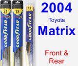 Front & Rear Wiper Blade Pack for 2004 Toyota Matrix - Hybrid