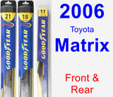 Front & Rear Wiper Blade Pack for 2006 Toyota Matrix - Hybrid