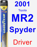 Driver Wiper Blade for 2001 Toyota MR2 Spyder - Hybrid