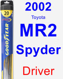 Driver Wiper Blade for 2002 Toyota MR2 Spyder - Hybrid