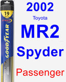 Passenger Wiper Blade for 2002 Toyota MR2 Spyder - Hybrid