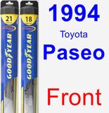 Front Wiper Blade Pack for 1994 Toyota Paseo - Hybrid