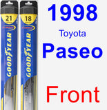 Front Wiper Blade Pack for 1998 Toyota Paseo - Hybrid