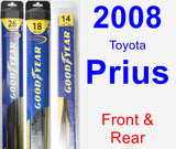 Front & Rear Wiper Blade Pack for 2008 Toyota Prius - Hybrid