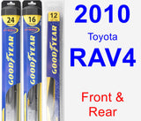 Front & Rear Wiper Blade Pack for 2010 Toyota RAV4 - Hybrid