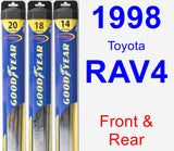 Front & Rear Wiper Blade Pack for 1998 Toyota RAV4 - Hybrid