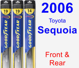 Front & Rear Wiper Blade Pack for 2006 Toyota Sequoia - Hybrid