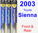 Front & Rear Wiper Blade Pack for 2003 Toyota Sienna - Hybrid