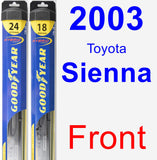 Front Wiper Blade Pack for 2003 Toyota Sienna - Hybrid