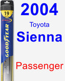 Passenger Wiper Blade for 2004 Toyota Sienna - Hybrid