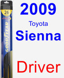 Driver Wiper Blade for 2009 Toyota Sienna - Hybrid