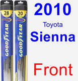 Front Wiper Blade Pack for 2010 Toyota Sienna - Hybrid