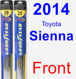 Front Wiper Blade Pack for 2014 Toyota Sienna - Hybrid