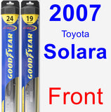 Front Wiper Blade Pack for 2007 Toyota Solara - Hybrid