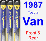 Front & Rear Wiper Blade Pack for 1987 Toyota Van - Hybrid