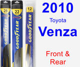 Front & Rear Wiper Blade Pack for 2010 Toyota Venza - Hybrid