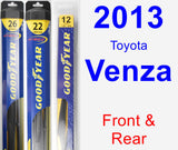 Front & Rear Wiper Blade Pack for 2013 Toyota Venza - Hybrid