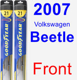 Front Wiper Blade Pack for 2007 Volkswagen Beetle - Hybrid