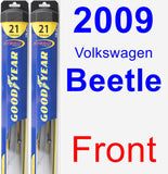 Front Wiper Blade Pack for 2009 Volkswagen Beetle - Hybrid