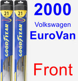 Front Wiper Blade Pack for 2000 Volkswagen EuroVan - Hybrid