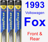 Front & Rear Wiper Blade Pack for 1993 Volkswagen Fox - Hybrid