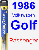 Passenger Wiper Blade for 1986 Volkswagen Golf - Hybrid