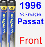 Front Wiper Blade Pack for 1996 Volkswagen Passat - Hybrid