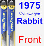 Front Wiper Blade Pack for 1975 Volkswagen Rabbit - Hybrid