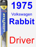 Driver Wiper Blade for 1975 Volkswagen Rabbit - Hybrid