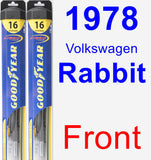 Front Wiper Blade Pack for 1978 Volkswagen Rabbit - Hybrid