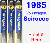 Front & Rear Wiper Blade Pack for 1985 Volkswagen Scirocco - Hybrid