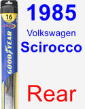 Rear Wiper Blade for 1985 Volkswagen Scirocco - Hybrid