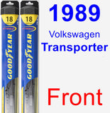 Front Wiper Blade Pack for 1989 Volkswagen Transporter - Hybrid