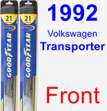 Front Wiper Blade Pack for 1992 Volkswagen Transporter - Hybrid